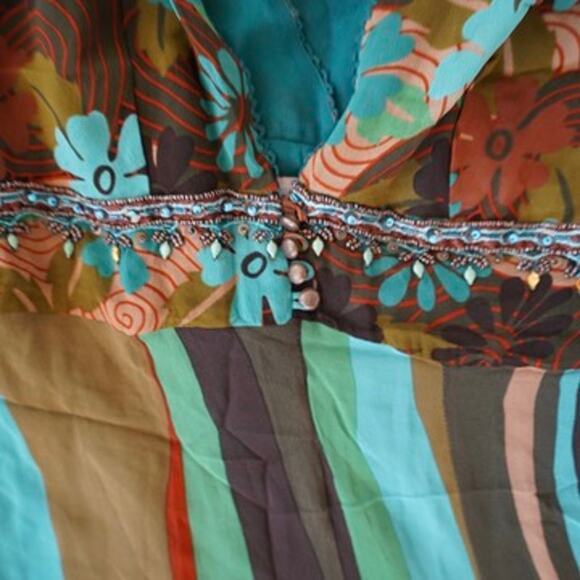 Karen Millen V Neck Sleeveless Floral Dress Multicolor Womens Size 8 - Picture 6 of 10